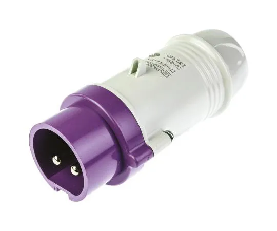 63-7665-54 RS PRO IP44 Purple Cable Mount 2P Industrial Power Plug, Rated At 16A, 20 → 25 V 668-5357