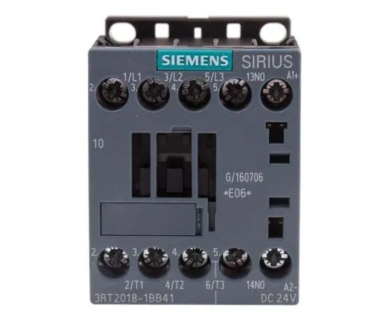 63-7721-53 Siemens 3 Pole Contactor, 16 A, 24 V dc Coil, SIRIUS Innovation, 3NO, 7.5 kW 3RT2018-1BB41