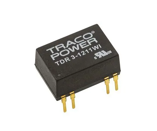 63-7724-96　TRACOPOWER TDR 3WI 3W Isolated DC-DC Converter Through Hole, Voltage in 4.5 → 18 V dc, Voltage out 5V dc　TDR 3-1211WI
