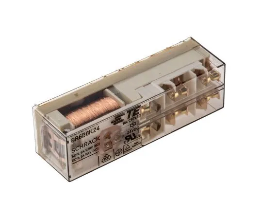 63-7678-80 TE Connectivity 4PNO, DPST Non-Latching Relay PCB Mount, 24V dc Coil, 8A SR6B6K24