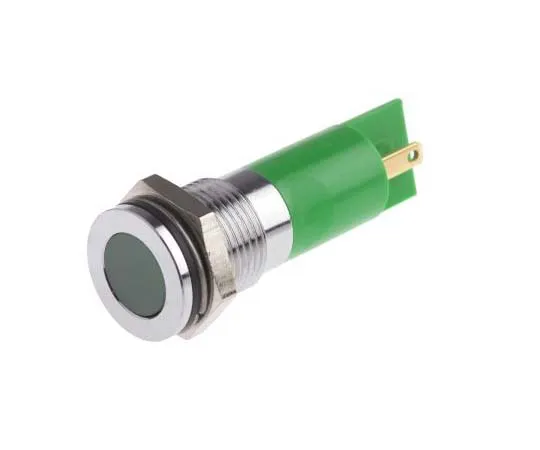 63-7717-58 RS PRO Green Indicator, 12 V dc, 14mm Mounting Hole Size, Solder Tab Termination, IP67 703-8819
