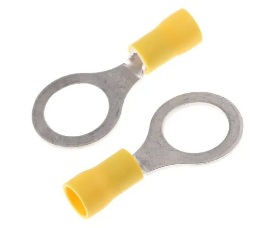63-7696-18 JST FV Series Insulated Crimp Ring Terminal, M12 (1/2) Stud Size, 2.6mm² to 6.6mm² Wire Size, Yellow FVWS5.5-12(LF)