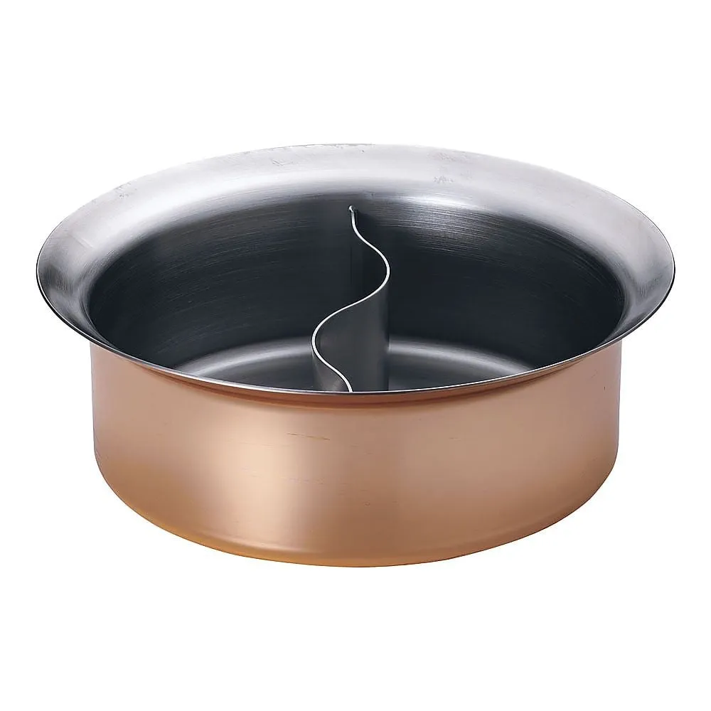 65-3879-64 TKG Copper Plated IH Shabu Shabu Hot Pot 27 cm (w/Divider)