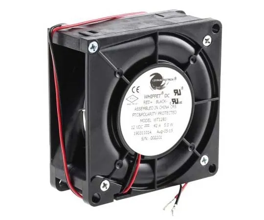 63-7742-80　COMAIR ROTRON Centrifugal Fan 80 x 80 x 32.41mm, 25.5m³/h, 12 V dc DC (Whiffet Series)　WT12B3 19031101A