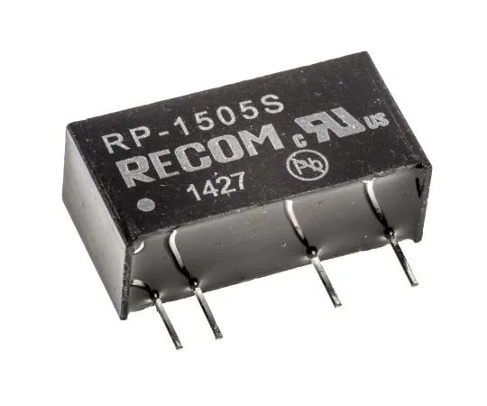 63-7672-55 Recom RP 1W Isolated DC-DC Converter Through Hole, Voltage in 13.5 → 16.5 V dc, Voltage out 5V dc RP-1505S