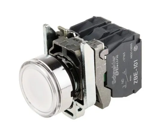 63-7632-81 Schneider Electric, Harmony XB4 Illuminated White Round Push Button, NO/NC, 22mm Spring Return Screw XB4BW31B5