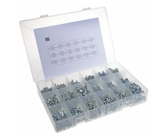 63-7627-24 1200 piece Steel Screw/Bolt Kit, No. 10, No. 4, No. 6, No. 8 546-3478