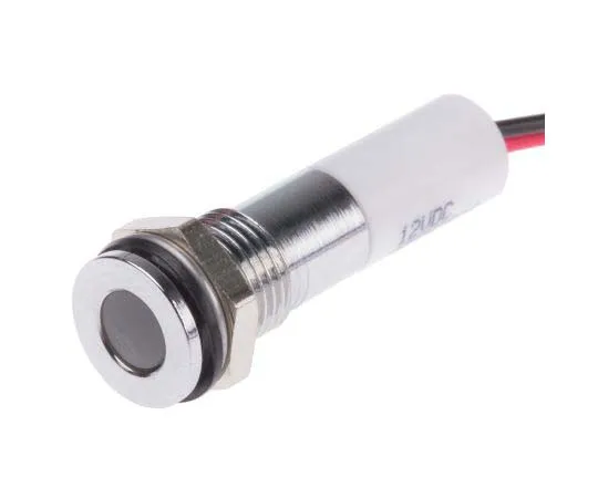 63-7708-84 RS PRO White Indicator, 12 V dc, 8mm Mounting Hole Size, Lead Wires Termination, IP67 700-1921