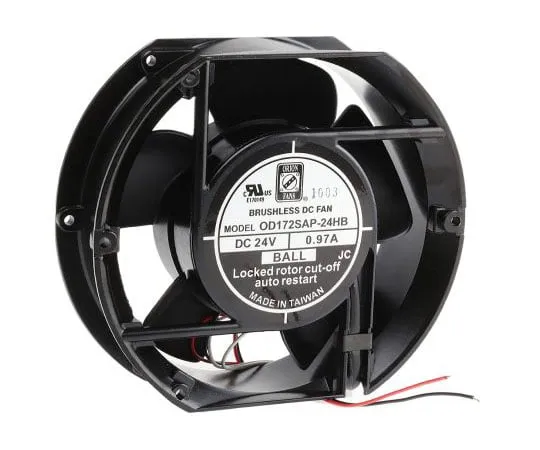63-7641-61 RS PRO Axial Fan, 172 x 51mm, 235cfm, 23.3W, 24 V dc 619-6725