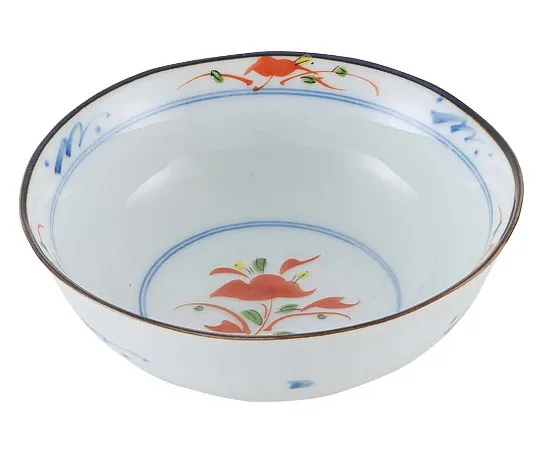 63-7196-07 Japanese tableware collection Akae Hanamaru bowl 4 cm 8180950