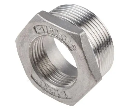 63-7592-39 RS PRO Stainless Steel Hexagon Bush 1-1/2in R(T) Male x 1in G(P) Female 1.18in 499-3619