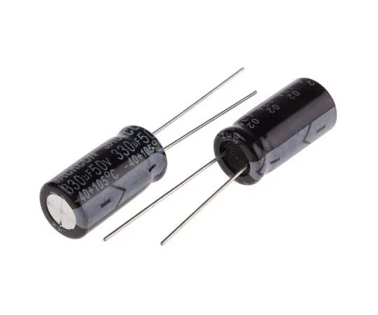 63-7737-54 RS PRO 330μF 50V dc Aluminium Electrolytic Capacitor, Through Hole 10 (Dia.) x 20mm +105°C 10mm 5mm 20mm 711-1472