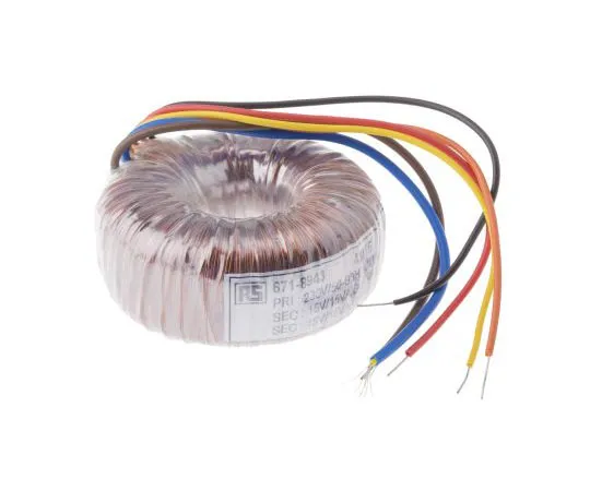 63-7670-57 2 Output Toroidal Transformer, 30VA, 2 x 15V ac 173-0140