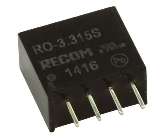 63-7673-09 Recom RO 1W Isolated DC-DC Converter Through Hole, Voltage in 2.97 → 3.63 V dc, Voltage out 15V dc RO-3.315S