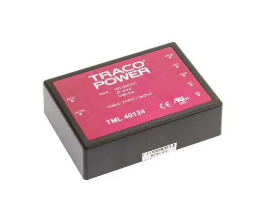 63-7725-68 TRACOPOWER 40W 1 Output Embedded Switch Mode Power Supply SMPS, 1.67A, 24V dc Encapsulated TML 40124