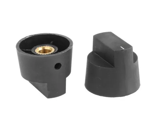 63-7562-44 RS Potentiometer Knob, Grub Screw Type, 28mm Knob Diameter, Black, 6.4mm Shaft 466-5005