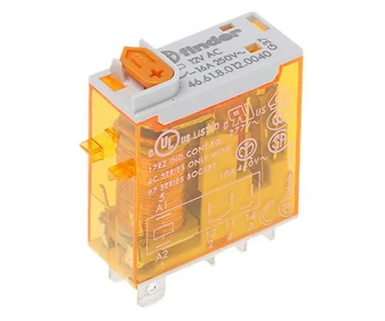 63-7597-12 Finder46 Series SPDT Non-Latching Relay Plug In, 12V ac Coil, 25A 46.61.8.012.0040