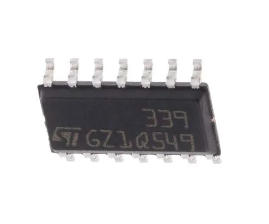 63-7744-91 LM339DT STMicroelectronics, Quad Comparator, CMOS/TTL O/P, O/P, 1.3μs 2 → 36 V 14-Pin SOIC LM339DT
