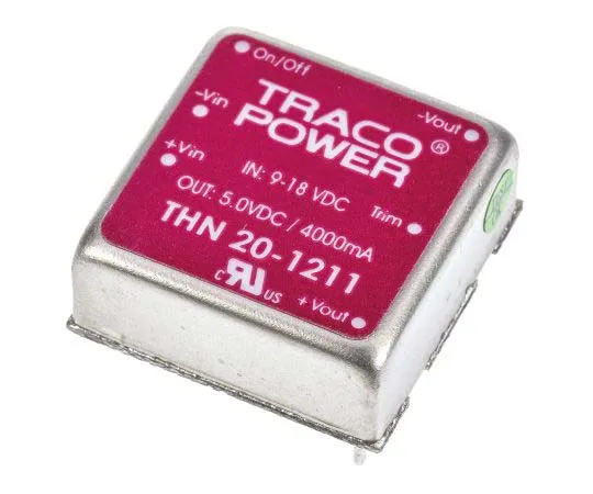 63-7725-10 TRACOPOWER THN 20 20W Isolated DC-DC Converter Through Hole, Voltage in 9 → 18 V dc, Voltage out 5V dc THN 20-1211