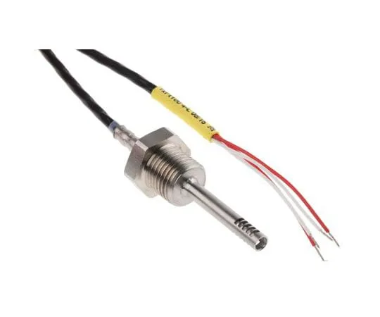 63-7572-82 Electrotherm PT100 Sensor, -50°C min +200°C max, 40mm Probe Length x 4.5mm Probe Diameter K5-E-4LS-200C-G1/4A-40