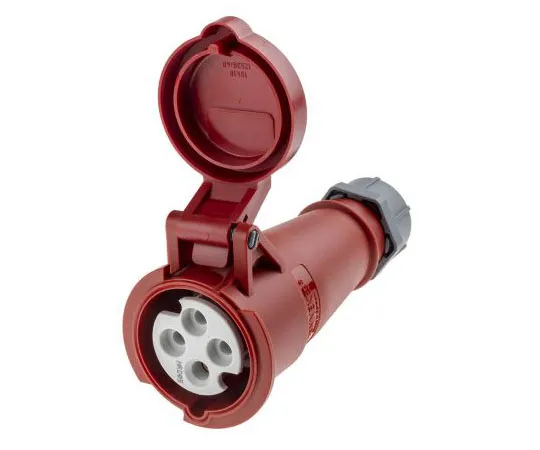 63-7561-69 Mennekes AM-TOP Series, IP44 Red Cable Mount 3P+E Industrial Power Socket, Rated At 16A, 415 V 514