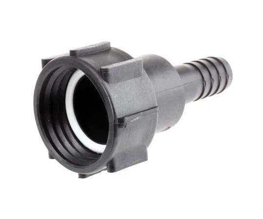 63-7617-24 Straight Male Hose Coupling 2in Female Threaded to Hose Tail, 1 in Female, PP IBF/100HT-PG