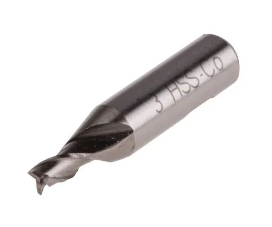 63-7611-32 RS PRO 28 mm HSCo End Mill, 4.5mm Cut Length, 3mm Cut Diameter, 3 Flutes 523-0470