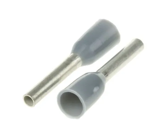 63-7682-14　TE Connectivity Insulated Crimp Bootlace Ferrule, 8mm Pin Length, 1.2mm Pin Diameter, 0.75mm² Wire Size, Grey　966067-5