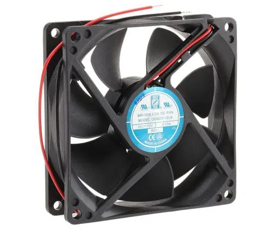 63-7622-92 RS PRO Axial Fan, 92.5 x 92.5 x 25mm, 29cfm, 1.6W, 12 V dc 541-5069
