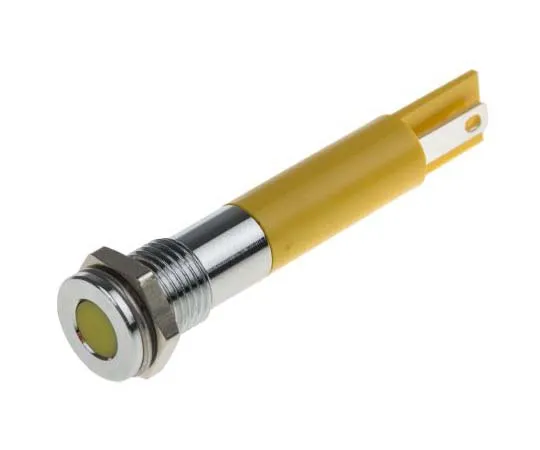 63-7708-51　RS PRO Yellow Indicator, 220 V ac, 8mm Mounting Hole Size, Solder Tab Termination, IP67　700-1707