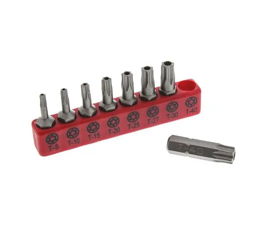 63-7638-08 RS Torx Driver Bit Set 8 pieces, T8 to T40 x 25 mm 615-9170