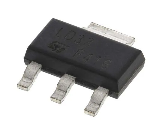 63-7744-84　STMicroelectronics LD1117S33TR, LDO Regulator, 1.3A, 3.3 V, ±1% 3+Tab-Pin, SOT-223　LD1117S33TR