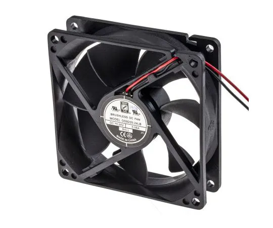 63-7622-96 RS PRO Axial Fan, 92.5 x 92.5 x 25mm, 39cfm, 1.9W, 24 V dc 541-5312