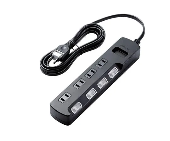 63-1847-99 Lightning Guard Tap Plug 4 pieces 2.5 m with Dust Prevention Shutter for TV AVT-K6A-2425BK