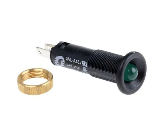 63-7631-54 Schneider Electric Green Indicator, Tab Termination, 24 V, 8mm Mounting Hole Size XVLA133
