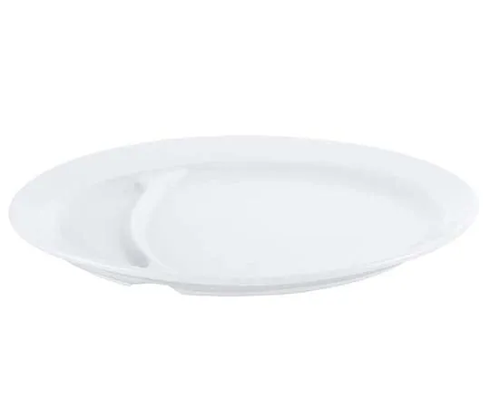 63-7195-10 Porcelain Chinese/Western Combination Dishes White Partition Gyoza Plate 230 x 165 8179690