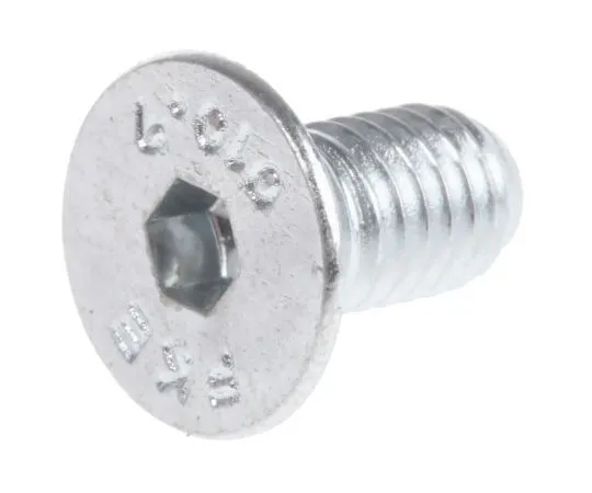 63-7577-30 RS PRO M5 x 10mm Hex Socket Countersunk Screw Bright Zinc Plated Steel 483-9824