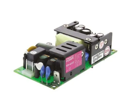 63-7725-98 TRACOPOWER 55W Triple Output Embedded Switch Mode Power Supply SMPS, 3 A, 6 A, 500 mA, 5/±12V dc Open Frame TOP 60522