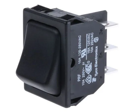 63-7588-28 TE Connectivity Double Pole Double Throw (DPDT), Latching Rocker Switch Panel Mount 1634201-7
