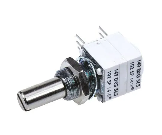 63-7578-57 Vishay 2 Gang Rotary Cermet Potentiometer with a 6.35 mm Dia. Shaft, 1kΩ, ±10%, 1W, Linear 14920F0GJSX13102KA 14920F0GJSX13102KA