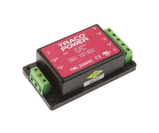 63-7725-76 TRACOPOWER 20W Dual Output Embedded Switch Mode Power Supply SMPS, 2A, ±5V dc Encapsulated TML 20205C