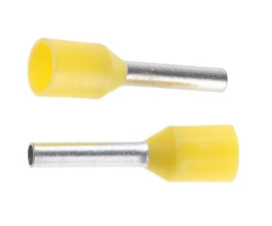 63-7695-50 JST GTR Series Insulated Crimp Bootlace Ferrule, 8mm Pin Length, 1.4mm Pin Diameter, 1mm² Wire Size, Yellow GTR1-8