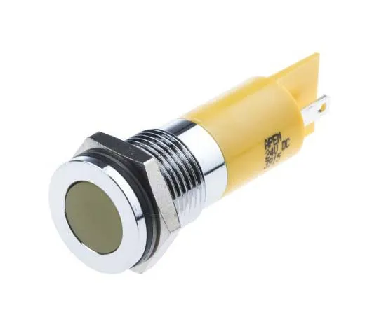 63-7717-62 RS PRO Yellow Indicator, 24 V dc, 14mm Mounting Hole Size, Solder Tab Termination, IP67 703-8831