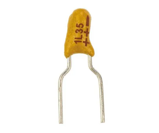 63-7690-43 Vishay Tantalum Capacitor 1μF 35V dc MnO2 Solid ±20% Tolerance 489D Series 489D105X0035B6VE3