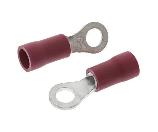 63-7695-97 JST FV Series Insulated Crimp Ring Terminal, M3 (#6 to #12) Stud Size, 0.25mm² to 1.65mm² Wire Size, Red FVWS1.25-M3(LF)