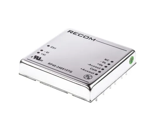 63-7568-80 Recom RP40 G 40W Isolated DC-DC Converter Through Hole, Voltage in 18 → 36 V dc, Voltage out 5/±15V dc RP40-240515TG