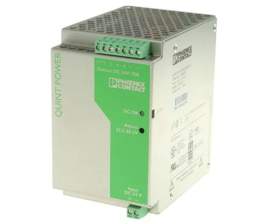 63-7656-29 Phoenix Contact QUINT 240W Isolated DC-DC Converter DIN Rail Mount, Voltage in 18 → 32 V dc, Voltage out 24V dc 2866378