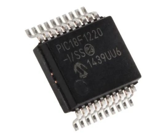 63-7660-45 Microchip PIC18F1220-I/SS, 8bit PIC Microcontroller, 40MHz, 4 kB, 256 B Flash, 20-Pin SSOP PIC18F1220-I/SS