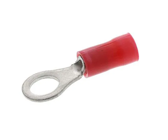 63-7681-47 TE Connectivity PLASTI-GRIP Series Insulated Crimp Ring Terminal, M5 Stud Size, 0.26mm² to 1.6mm² Wire Size, Red 130014
