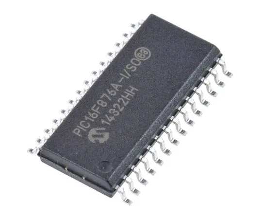 63-7563-46 Microchip PIC16F876A-I/SO, 8bit PIC Microcontroller, 20MHz, 14.3 kB, 256 B Flash, 28-Pin SOIC PIC16F876A-I/SO